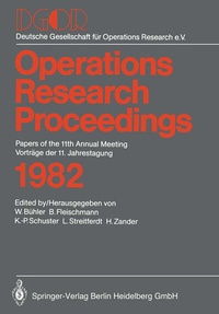 Enlarge image Cover: Operations Research Proceedings 1982 - Springer