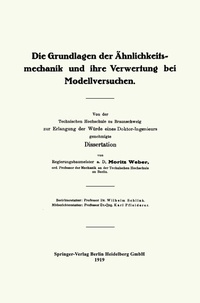Abbildung von: Die Grundlagen der Ähnlichkeitsmechanik und ihre Verwertung bei Modellversuchen - Springer