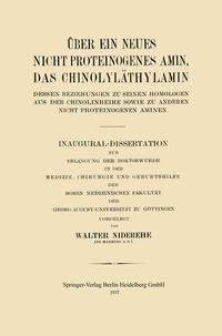Abbildung von: Über ein neues nicht proteinogenes Amin, das Chinolyläthylamin, dessen Beziehungen zu seinen Homologen aus der Chinolinreihe sowie zu anderen nicht proteinogenen Aminen - Springer