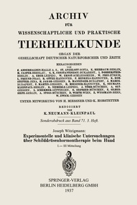 Abbildung von: Experimentelle und klinische Untersuchungen über Schilddrüsenhormontherapie beim Hund - Springer