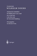 Cover: In memoriam WILHELM DOERR - Springer