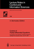 Cover: Control of Partial Differential Equations - Springer