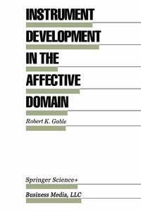 Enlarge image Cover: Instrument Development in the Affective Domain - Springer