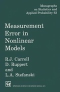 Cover: Measurement Error in Nonlinear Models - Chapman & Hall/CRC