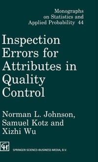 Enlarge image Cover: Inspection Errors for Attributes in Quality Control - Chapman & Hall/CRC