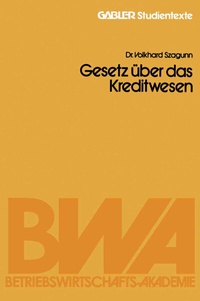 Abbildung von: Gesetz über das Kreditwesen - Springer Gabler