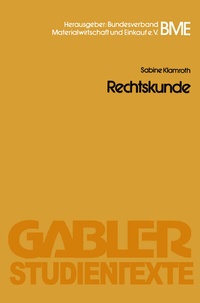 Enlarge image Cover: Rechtskunde - Springer Gabler