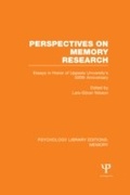 Cover: Perspectives on Memory Research (PLE:Memory) - Psychology Press Ltd