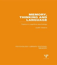 Abbildung von: Memory, Thinking and Language (PLE: Memory) - Psychology Press Ltd