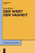 Cover: Der Wert der Vagheit - De Gruyter