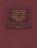 Cover: Forecast Accuracy of Individual Analysts - Nabu Press