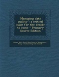 Cover: Managing Data Quality - Nabu Press
