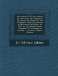 Cover: An Account of Experiments to Determine the Figure of the Earth - Nabu Press