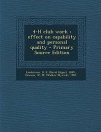 Enlarge image Cover: 4-H Club Work - Nabu Press