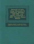 Cover: Historian of Early China, University of California, Berkeley, 1969-1998 - Nabu Press