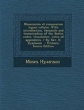 Cover: Mosaicarum Et Romanarum Legum Collatio. with Introduction, Facsimile and Transcription of the Berlin Codex, Translation, Notes Ad Appendices. / By REV - Nabu Press