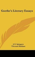 Cover: Goethe's Literary Essays - Kessinger Publishing