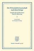 Cover: Die Wirtschaftswissenschaft nach dem Kriege. - Duncker & Humblot