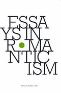 Cover: Essays in Romanticism, Volume 21.1 2014 - Liverpool University Press