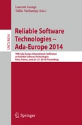 Cover: Reliable Software Technologies - Ada-Europe 2014 - Springer