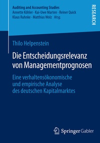 Abbildung von: Die Entscheidungsrelevanz von Managementprognosen - Springer Gabler