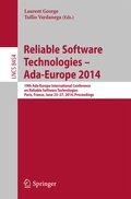 Cover: Reliable Software Technologies - Ada-Europe 2014 - Springer