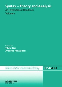 Enlarge image Cover: Syntax - Theory and Analysis. Volume 1 - De Gruyter Mouton