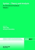 Cover: Syntax - Theory and Analysis / Syntax - Theory and Analysis. Volume 1 - De Gruyter Mouton
