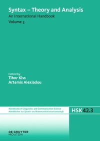 Enlarge image Cover: Syntax - Theory and Analysis. Volume 3 - De Gruyter Mouton