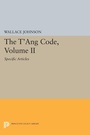 Cover: The T'ang Code, Volume II - Princeton University Press