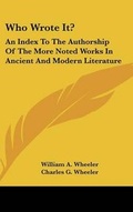 Cover: Who Wrote It? - Kessinger Publishing