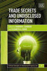 Enlarge image Cover: Trade Secrets and Undisclosed Information - Edward Elgar Publishing
