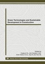Cover: Green Technologies and Sustainable Development in Construction - Trans Tech Publications Ltd