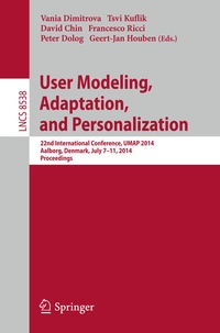 Enlarge image Cover: User Modeling, Adaptation and Personalization - Springer