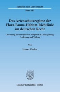 Bild: Das Artenschutzregime der Flora-Fauna-Habitat-Richtlinie im deutschen Recht. - Duncker & Humblot