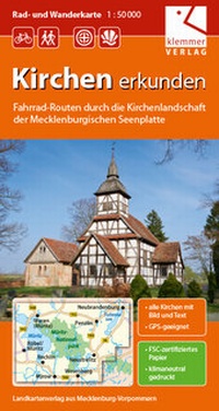 Abbildung von: Rad- und Wanderkarte Kirchen erkunden in der Mecklenburgischen Seenplatte - Klemmer-Verlag