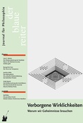 Cover: Der Blaue Reiter. Journal f&uuml;r Philosophie / Verborgene Wirklichkeiten - der blaue reiter Verlag f&uuml;r Philosophie
