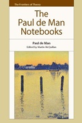 Cover: Paul de Man Notebooks - Edinburgh University Press