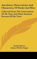 Cover: Anecdotes, Observations And Characters, Of Books And Men - Kessinger Publishing