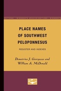 Cover: Place Names of Southwest Peloponnesus - University of Minnesota Press