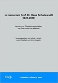 Cover: In memoriam Prof. Dr. Hans Schadewaldt - d&uuml;sseldorf university press dup