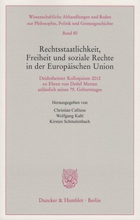 Abbildung von: Rechtsstaatlichkeit, Freiheit und soziale Rechte in der Europäischen Union - Duncker & Humblot