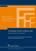 Cover: Terminology Science in Russia today - Frank & Timme