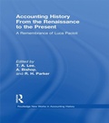 Cover: Accounting History from the Renaissance to the Present - Routledge