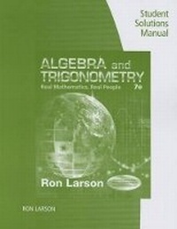 Abbildung von: Student Solutions Manual for Larson's Algebra and Trigonometry: Real Mathematics, Real People, 7th - CENGAGE Learning Custom Publishing