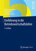 Cover: Einf&uuml;hrung in die Betriebswirtschaftslehre - Springer Gabler