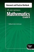 Cover: Homework and Practice Workbook Grade 8 - Holt McDougal