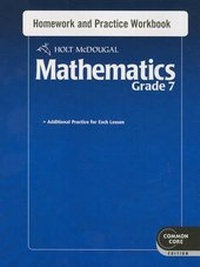 Enlarge image Cover: Homework and Practice Workbook Grade 7 - Holt McDougal