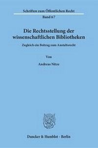 Abbildung von: Die Rechtsstellung der wissenschaftlichen Bibliotheken - fibre