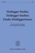Cover: Heidegger Studies - Heidegger Studien - Etudes Heideggeriennes. - Duncker & Humblot